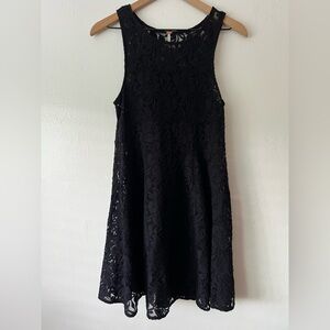 Free People Black Lace Fit and Flare Dress
